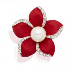 Pearl-encrusted Flower Brooch 